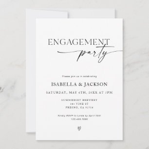 Invitation Partie d'engagement minimaliste des Mariages