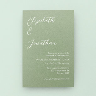 Invitation Partie d'engagement minimaliste Sage Green