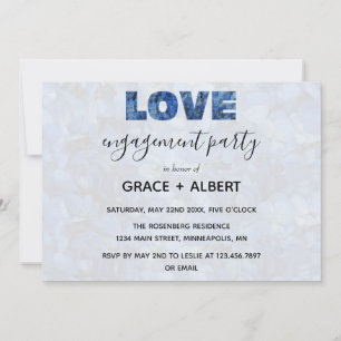 Invitation Partie d'engagement Periwinkle Blue Hydrangeas