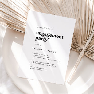 Invitation Partie d'engagement pour la typographie noire mode