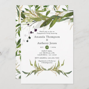 Invitation Partie d'engagement pour la verdure aquarelle