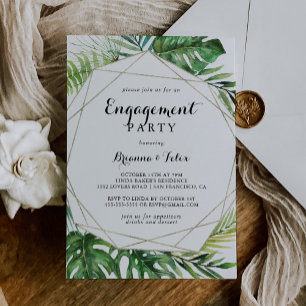 Invitation Partie d'engagement Tropical de destination géomét