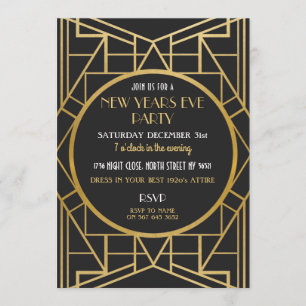 Invitation partie d'Ève de nouvelles années de Gatsby d'art