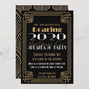 Invitation partie d'Ève des nouvelles années 20s 2020