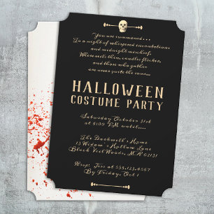 Invitation Partie d'Halloween pour adultes du crâne éffrayant