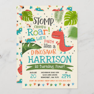 Invitation Partie d'hurlement de dinosaure d'invitation