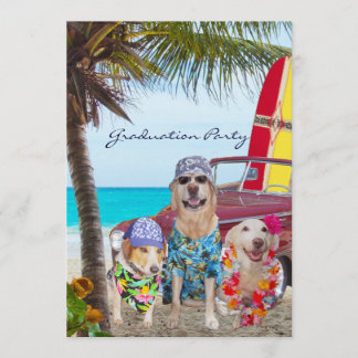 Invitation Partie drôle personnalisable de plage d'obtention