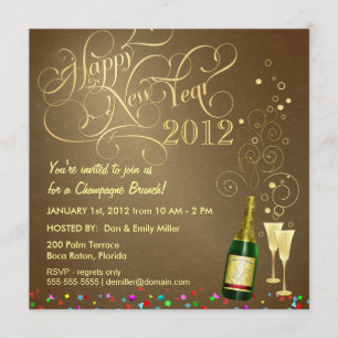 Invitation Partie du jour de nouvelle année - brunch de