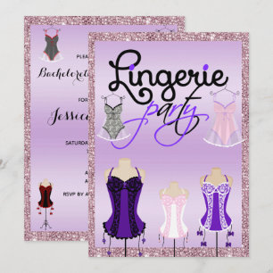 Invitation Partie élégante de lingerie de Bachelorette