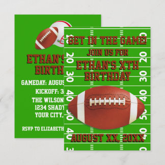 Invitation Partie faite sur commande du football