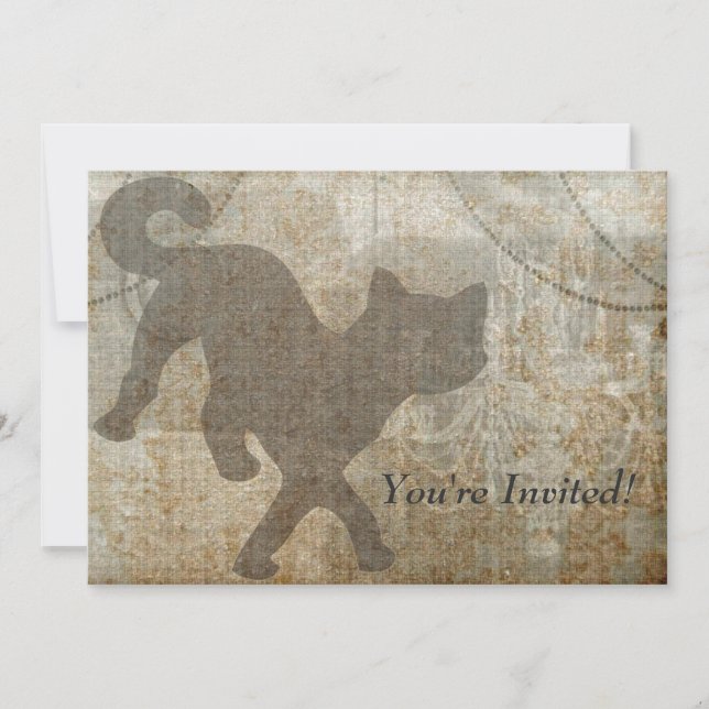 Invitation Partie française d'adulte de lustre de silhouette (Devant)