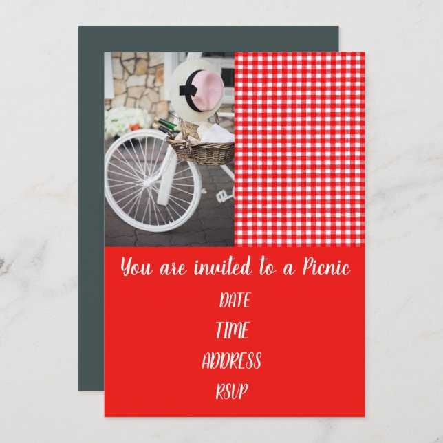 Invitation Partie française mignonne de guingan de style de (Devant / Derrière)