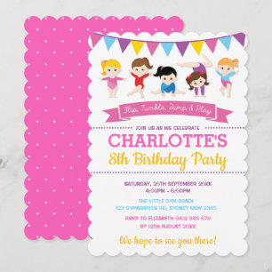 Invitation Partie Girly de gymnase de rose d'anniversaire de