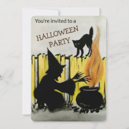 Invitation Partie Halloween personnalisable vintage