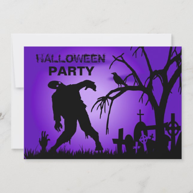 Invitation Partie horrible de costume de Halloween (Devant)