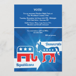 Invitation Partie Invitatio d'élection de républicains et de