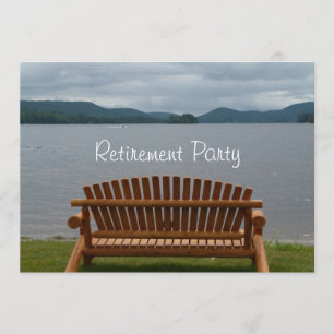 Invitation Partie-Lakeview de retraite avec le banc en bois