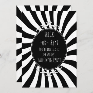 Invitation Partie lunatique de Halloween de rayures