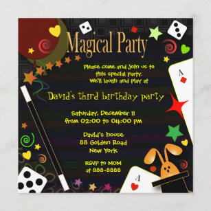 Invitations Faire Part Cartes Anniversaire Magicien Zazzle Fr