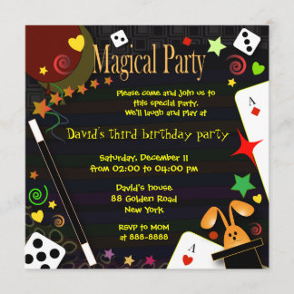 Invitation Partie magique de l'invitation 043 d'anniversaire