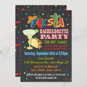 Invitation Partie mexicaine de Bachelorette de fiesta de
