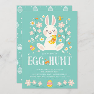 Invitation Partie mignonne de chasse à oeuf de pâques de