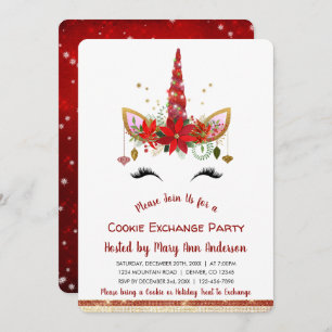 Invitation Partie mignonne d'échange de biscuit de Noël de