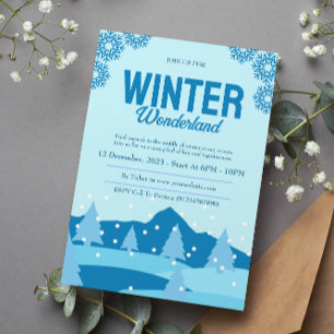Invitation Partie Minimaliste Winter Wonderland