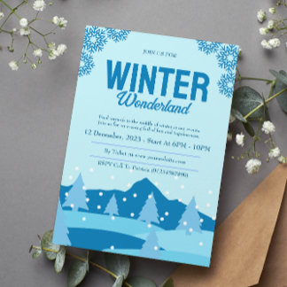 Invitation Partie Minimaliste Winter Wonderland