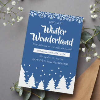 Invitation Partie Minimaliste Winter Wonderland