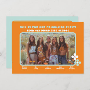 Invitation Partie mixte Hippie Photo Graduation Party 5 perso
