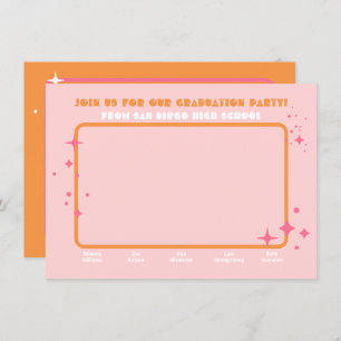 Invitation Partie mixte Hippie Photo Graduation Party 5 perso