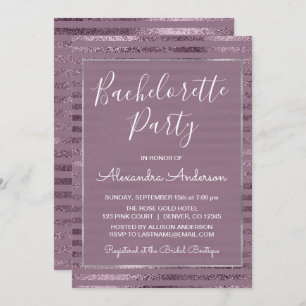 Invitation Partie moderne de Bachelorette d'aluminium