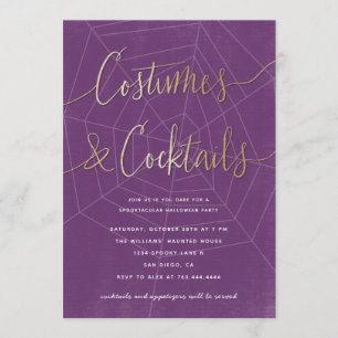 Invitation Partie moderne de Halloween de costumes et de