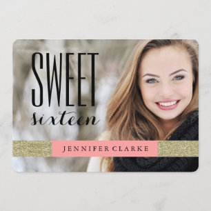 INVITATION PARTIE MODERNE DE SWEET SIXTEEN DE CORAIL DES