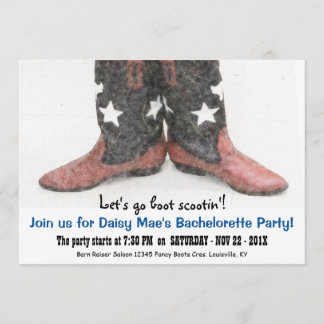 Invitation Partie occidentale de Bachelorette d'Américain de