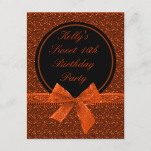 Invitation Partie orange du bonbon 16 à mod Halloween de
