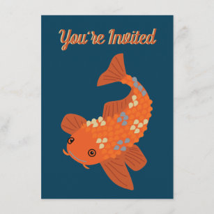 Invitation Partie ornementale d'étang à poissons de poisson