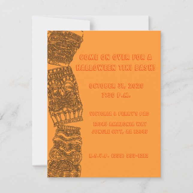 Invitation Partie pompette de Luau de vacances de Halloween (Devant)