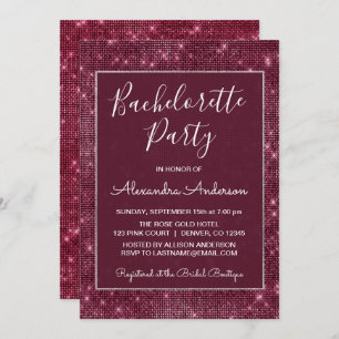 Invitation Partie pourpre de Bachelorette d'étincelle de