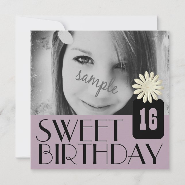 Invitation Partie pourpre de bonbon seizième pour des filles (Devant)