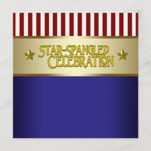 Invitation Partie rouge blanche et de bleu 4 juillet