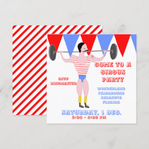 Invitation Partie rouge de rayure de tente de cirque d'homme
