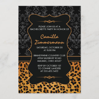 Invitation Partie sauvage de Bachelorette de léopard et de