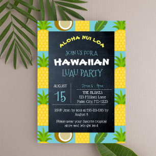 Invitation Partie tropicale hawaïenne de Luau