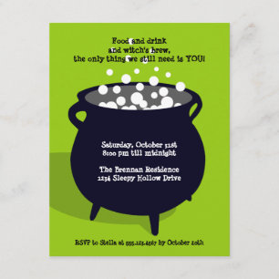 Invitation Partie verte horrible de bouillonnement de