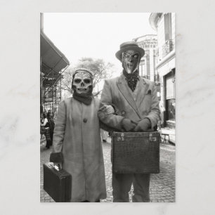 Invitation Partie vintage bizarre de Halloween de couples