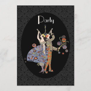 Invitation Partie vintage de l'art déco WW1 personnalisée