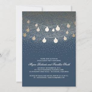 Invitation Partie Vintage de l'engagement de la Marine Gold