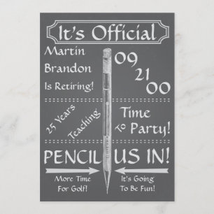 Invitation Partie vintage de professeur de tableau de